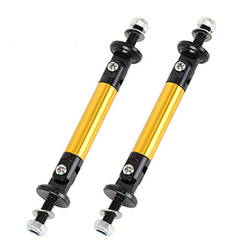 X Autohaux 2Pcs Adjustable Front Bumper Lip Lever Splitter Support Rod Gold Tone For Car #TOP15