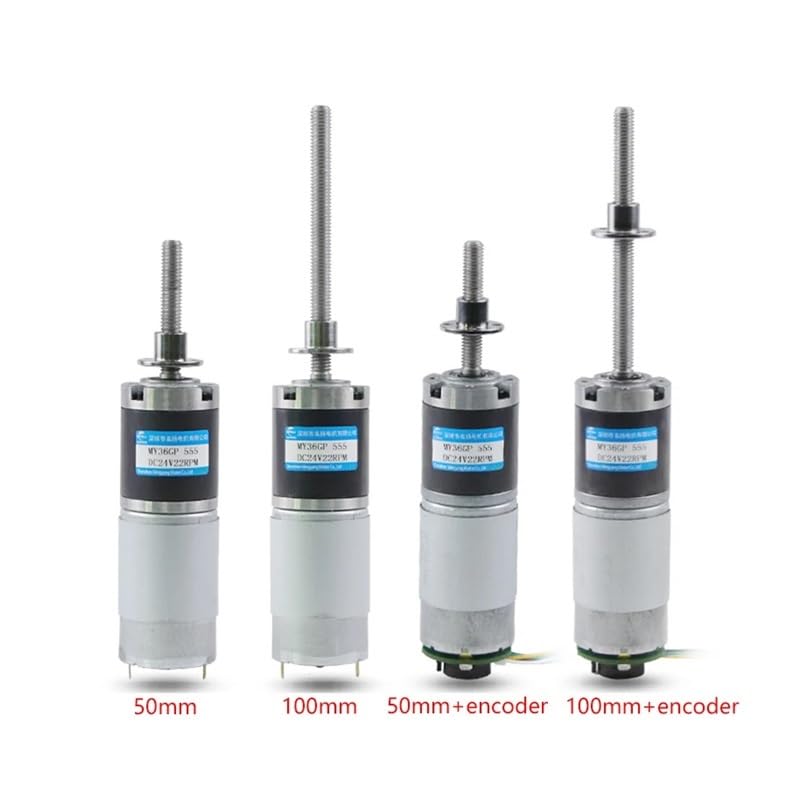 POWTAXBJGD 12v 24v 100kg. Cm Large Torque Planetary DC Reduction Electronic Starter with Encoder M8 Threaded Screw Rod(12V 160 Controller,50mm Motor Encoder)