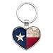 Rustic Texas State Flag Distressed USA Keychain Heart Love Metal Key Chain Ring
