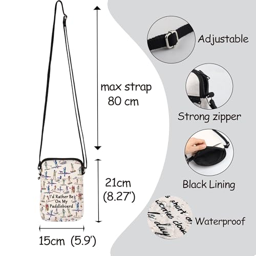 MNIGIU Funny Paddleboard Crossbody Bag I'd Rather Be On My Paddleboard Shoulder Bag Sup Lover Gift Sup Paddling Gift2