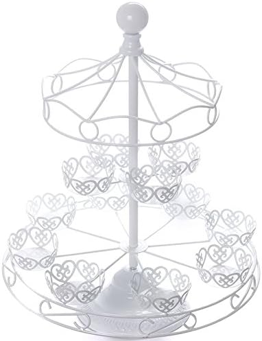 White Carousel Cupcake Stand Merry Go Round Cake Baking Display Wedding