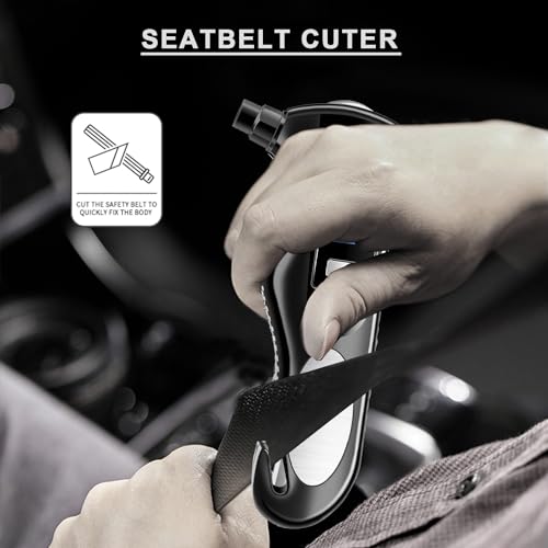 Image of ACEBON 4-in-1 Car Essentials, Window Breaker, Seat Belt Cutter, Flashlight and Tire Gauges for Tire Pressure with High Accuracy Sensor, for Car, Motorcycle, Bicycle, Orange