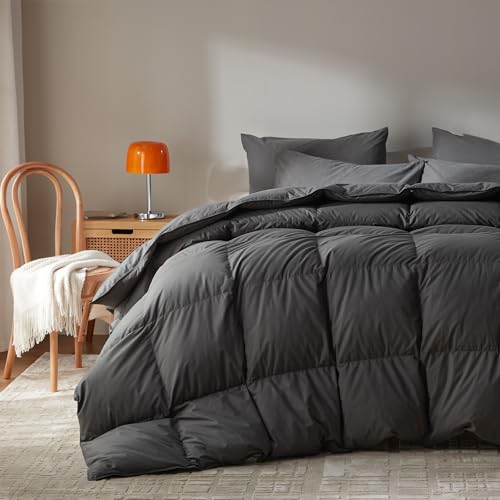 WENERSI Goose Feather Down Comforter with Organic Cotton Cover