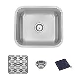 DIRECTUNIT Undermount Kitchen Sink 18 Gauge Stainless Steel Single Bowl with Accessories, 20.75