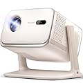Aurzen BOOM mini Google TV Movie Projector with WiFi and Bluetooth, Voice Control, Family Mode, 20W Dolby Audio, Real-Time Focus, 4K Supported Smart Portable Home Theater Projector Outdoor, Off-white