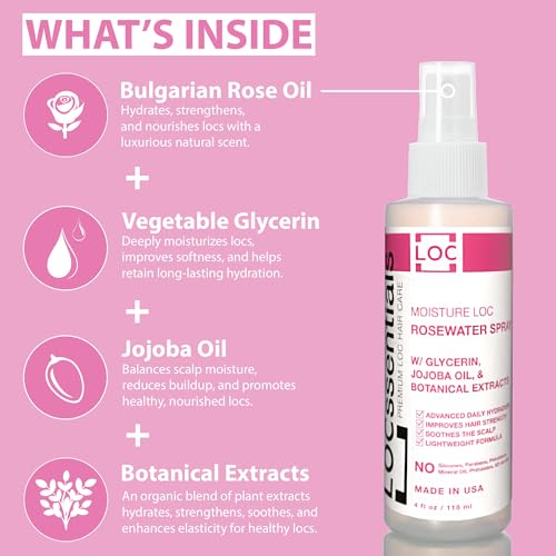 Spray hidratante de agua de rosas para locs miniatura 3