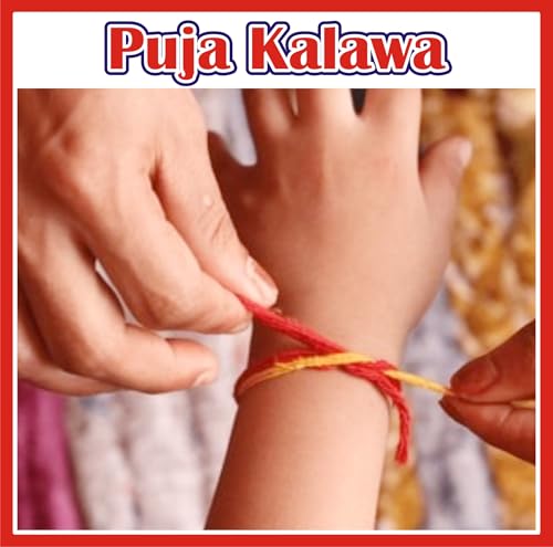 Image of Puja Kalawa Thread, Red and Yellow Sacred Cotton Thread for Religious Ceremonies