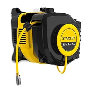 Stanley Luftkompressor SXCMS15WE 8215400ST - Kompressor 8 Bar - 160L/Min Saugleistung - Ölfrei - Luftschlauch 9M - Schwarz/Gelb