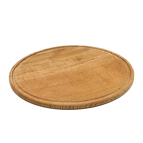 Pizzabrett aus Holz - Großes Pizzablech 34cm Durchmesser - Pizzaschaufel aus Holz - Servierplatte - Rundes Holztablett - Serviertablett aus Holz - Pizzateller Cover