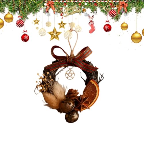 Christmas Wreath Decorations, Yule Magic Wreath Ornament with Dried Orange