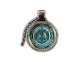 Death Devil Hippie collar, Hippie colgante, Hippie joyas, símbolo de la paz, paz joyas, paz colgante, collar de hombre, hippie joyas para hombres, llavero o collar