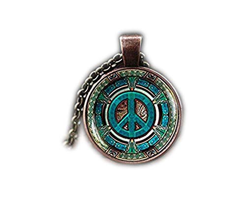 Death Devil Hippie collar, Hippie colgante, Hippie joyas, símbolo de la paz, paz joyas, paz colgante, collar de hombre, hippie joyas para hombres, llavero o collar