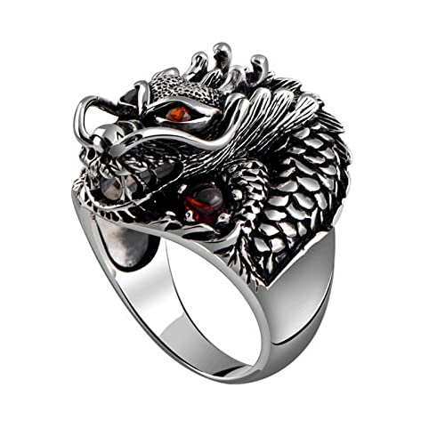 Bague dragon chinois en argent sterling pour un look rock vintage