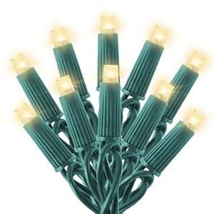 50 LED Christmas Lights String Lights IndoorWaterproof Christmas Lights Suitable for BedroomOutside YardHoliday Party in String Lights DecorGreen WireWarm White Light16 FT Length