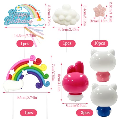 Sanrio Tortendeko, 16Pcs Sanrio Kuchen Deko, Cake Topper, PIIMNT Tortendeko Deko, Geburtstag Figuren Kuchen Deko, Tortenfiguren Deko, Kindergeburtstag Party Decoration für Mädchen Junge