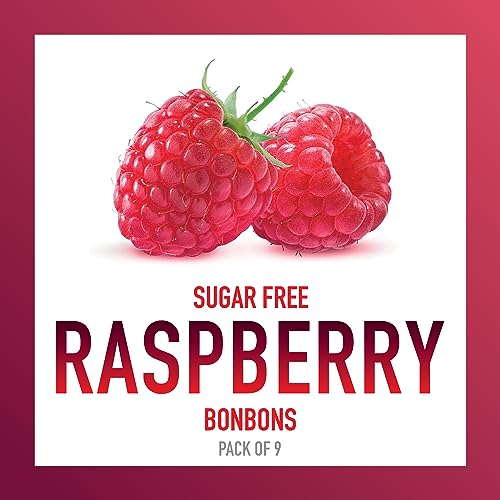 Swiss Imports Sugar Free Bonbons Hard Candy Drops, Raspberry, 1.4 oz/ 40g Box, 9 Pack