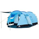 CampFeuer Zelt Super+ für 4 Personen | Blau/Schwarz | XXL...