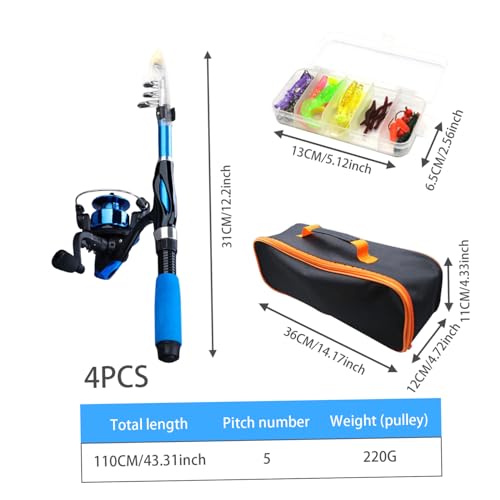 Canne à pêche pour enfants 4 pièces kit télescopique débutant - 6