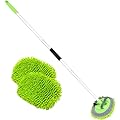 62" Car Wash Brush with Long Handle and Car Wash Brush Microfiber Car Cleaning Brush Kit for Car RV Truck Cleaning 1 Chenille Scratch-Free Replacement Head with Aluminum Alloy Pole (Green)