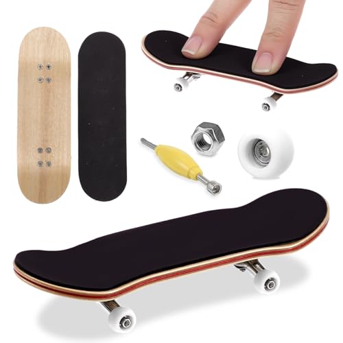 CIATBYYJ Mini Finger Skateboard,Kreatives Fingerboard,Professionelle Fingerskateboard,Ahornholz Finger Spielzeug,für Skateboarding-Enthusiasten, Geburtstagsgeschenke,Mini-Spiele Spielzeug(Weiß)