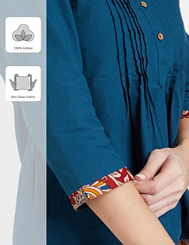 Image of Amazon Brand - Myx Women Cotton Regular Fit Casual Kurti (Available in Plus Sizes)