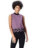 Ärmellos find. Bluse Damen ärmellos, mit kastenförmiger Silhouette, Mehrfarbig (Orchid/black), 36 (Herstellergröße: Small)