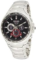 Coutura Men's Solar Chronograph Watch, Black, Silver, Red, Chronograph