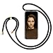 Produktbild ZhinkArts Handykette kompatibel mit Samsung Galaxy S10e - Smartphone Necklace Hülle mit Band - Schnur mit Case zum umhängen in Schwarz - Gold