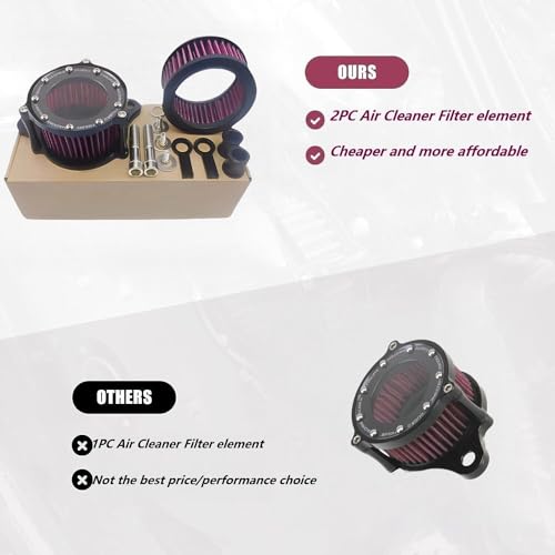 Filtro de ar TDZ 2 peças filtro de admissão de purificador de ar serve para Harley Sportster Iron 88