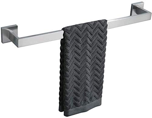 TURS SUS 304 Stainless Steel Bathroom Towel Bar Square Towel Holder Rack Storage Organizer Hanger, Brushed Finish