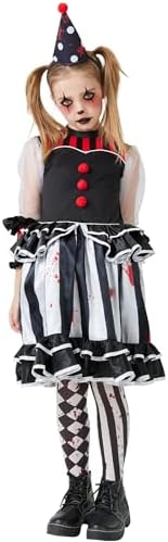 Clown Costume for Girls Halloween Creepy Killler Clown Costumes K...