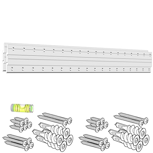 Image of Z Clips 18 inch 2 Pack - French Cleat Picture Hanger - Wall Mirror Mounting Bracket - Flush Mount Hanging Kit for Shelf, Painting, Frames, Cabinet, Soundbar, Whiteboard or Headboard - 90 lb