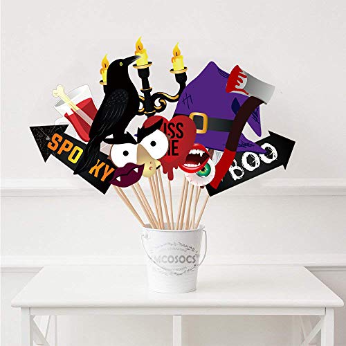 Halloween Photo Booth Props - 37 Pieces Vintage Scary Party Supplies, Vampire Skull Witch Photography Decoration Kit For Kids Adults, Diy Crafts Birthday Gifts Photo Shoot Backdrop Accessories #TOP7