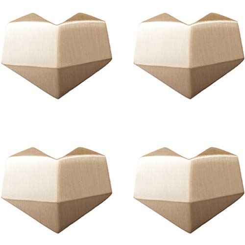 YHRJ Tirador Tirador de Puerta de Armario Creativo en Forma de corazón,Tirador de cajón geométrico Simple,Asas de latón Tatami en el Dormitorio,Fácil de Instalar (Color : Gold, Size : 3.3cm*4) Cover