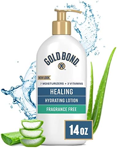 Gold Bond Fragrance Free Healing Hydrating Lotion, 14 oz., With Aloe, Immediate 24-Hour Hydration
