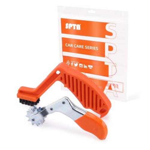 SPTA Polishing Pad Conditioning Brush, Polishing Spur Tool Set,Wool Buffing Pad Cleaning Spur Tool+ Foam Pad Brush, Car Buffing Pad Professional Cleaning Tool for Buffing Pads and Woolen Pads