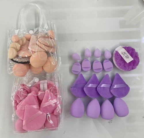 17pcs Makeup Sponge & Triangle Puff Set | Soft Latex-Free Makeup Sponges with Reusable Makeup Remover pads | All-in-One Cosmetic Tool Kit for Seamless Blending | For Daily Use Makeup Tools – Multicoloured