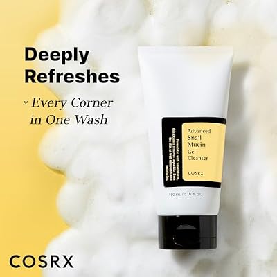 COSRX Advanced Snail Mucin Gel Cleanser, 5.07 Fl Oz / 150 mL, Rich Daily Deep Cleansing Gel for Dry & Sensitive Skin, Korean Skin Care, Not Tested on Animals, No Parabens