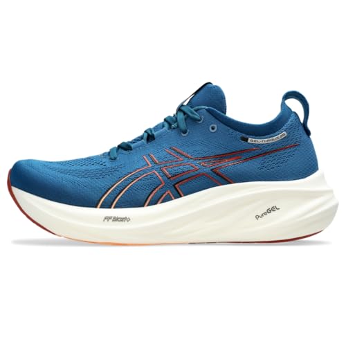 ASICS Men's Gel-Nimbus 26 Running Shoes, 12, Rich Navy/Faded Orange