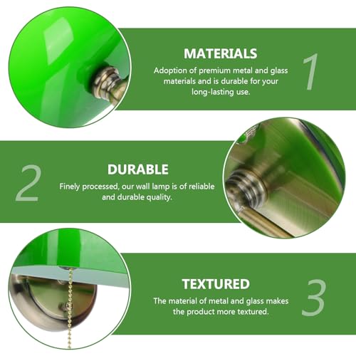 Lámpara de pared vintage verde aplique de pared con tirador para luz de noche 7