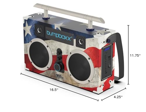 Bumpboxx Bluetooth Boombox Ultra | Retro Boombox with Bluetooth Speaker | Includes Rechargeable Lithium Battery and Carrying Strap | Easy to Carry | USA - Thumbnail 6