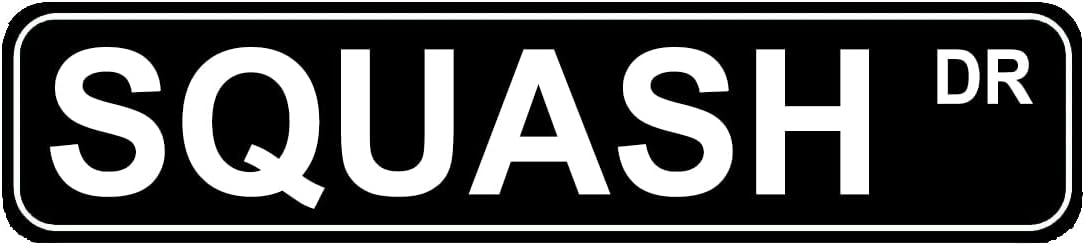 Squash Fan's Delight: Decorate Your Space with a 16 x 4 Inch Metal Sign - Perfect Squash Gift for Any Squash Player - Racket & Ball Game Decorative Sign