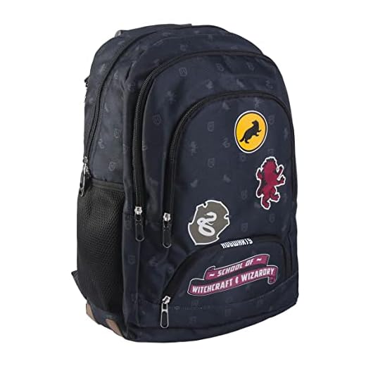 CERDÁ LIFE'S LITTLE MOMENTS, Mochila Harry Potter con Doble Bolsillo Frontal y Malla Lateral para Botella | Colección Escolar Estampada-Licencia Oficial Warner Bros Unisex niños, Azul, Estándar