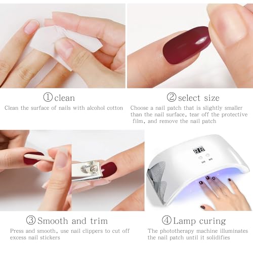 JMEOWIO Nagelfolie Lila Gel Nagelfolien Selbstklebend Nail Sticker Uv Härtend Dekoration Nageldesign Zubehör