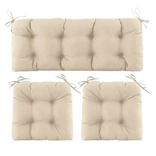 3-Piece Waterproof Wicker Chair Cushions