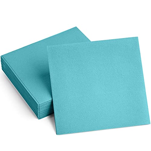 Linen-Feel Colored Paper Napkins - Decortive Cloth-Like Mint Blue Luncheon Napkins - Soft And Absorbent. For Kitchen, Party, Wedding, Dinner Or Any Occasion. (Pack Of 50) #TOP4