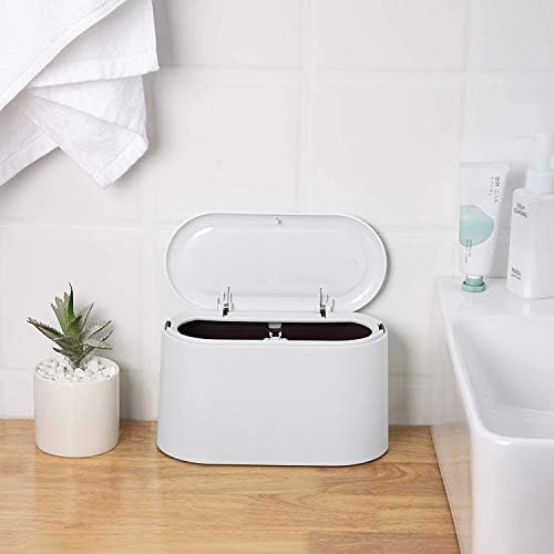 JEEZAO Office Desktop Paper Bin,Desk Trash Can with Lid, Mini Kids Table Waste Bin for Bedroom Bathroom,Storage Box for Pet Food