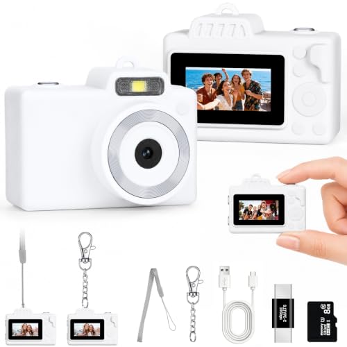 Y2K Mini Camera for Girls, Retro Lo-Fi Keychain Cam with