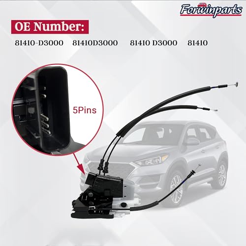 Image of Forwinparts 81410-D3000 Rear Left Door Lock Actuator Latch Assembly for 2016 2017 2018 2019 2020 2021 Hyundai Tucson 81410D3000 Rear Left Driver Side