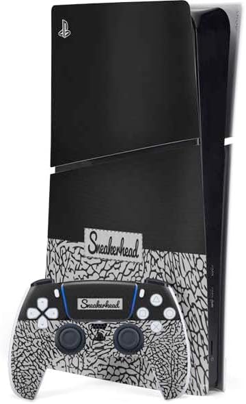 Skinit Decal Gaming Skin Compatible with PS5 Slim Digital Edition Bundle - Sneakerhead Gold Pattern Design